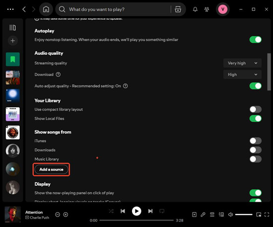 add a source spotify