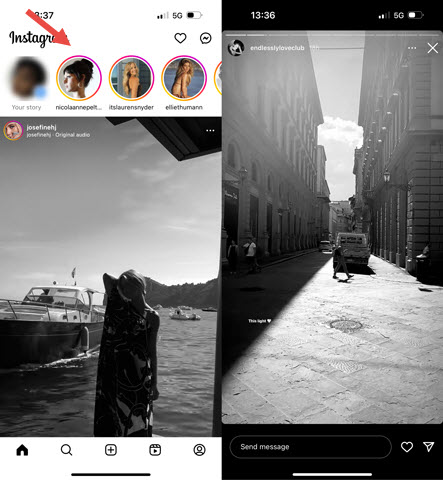 Screen record IG Story on iPhone - Step 2