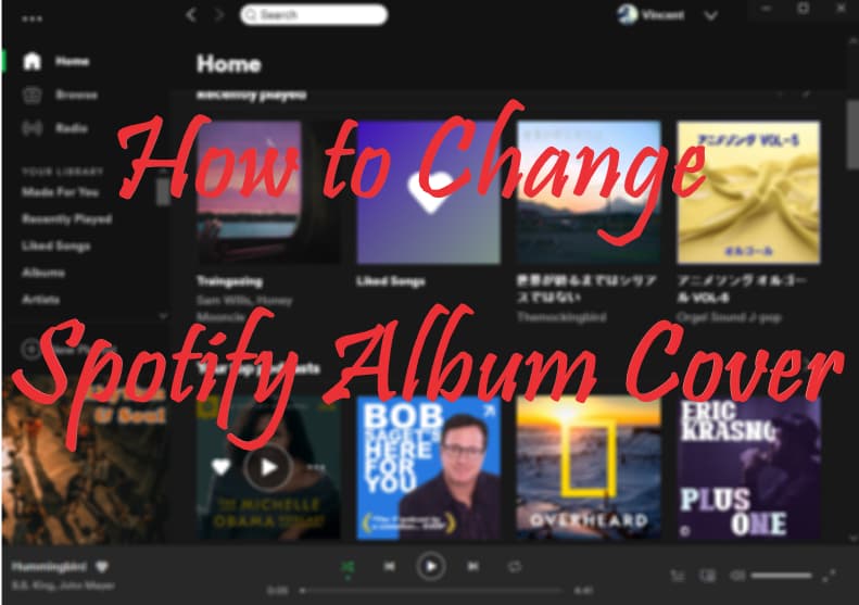 change spotify album cover interface showing album artwork