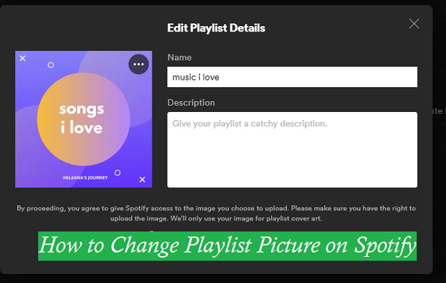 change spotify playlist picture interface