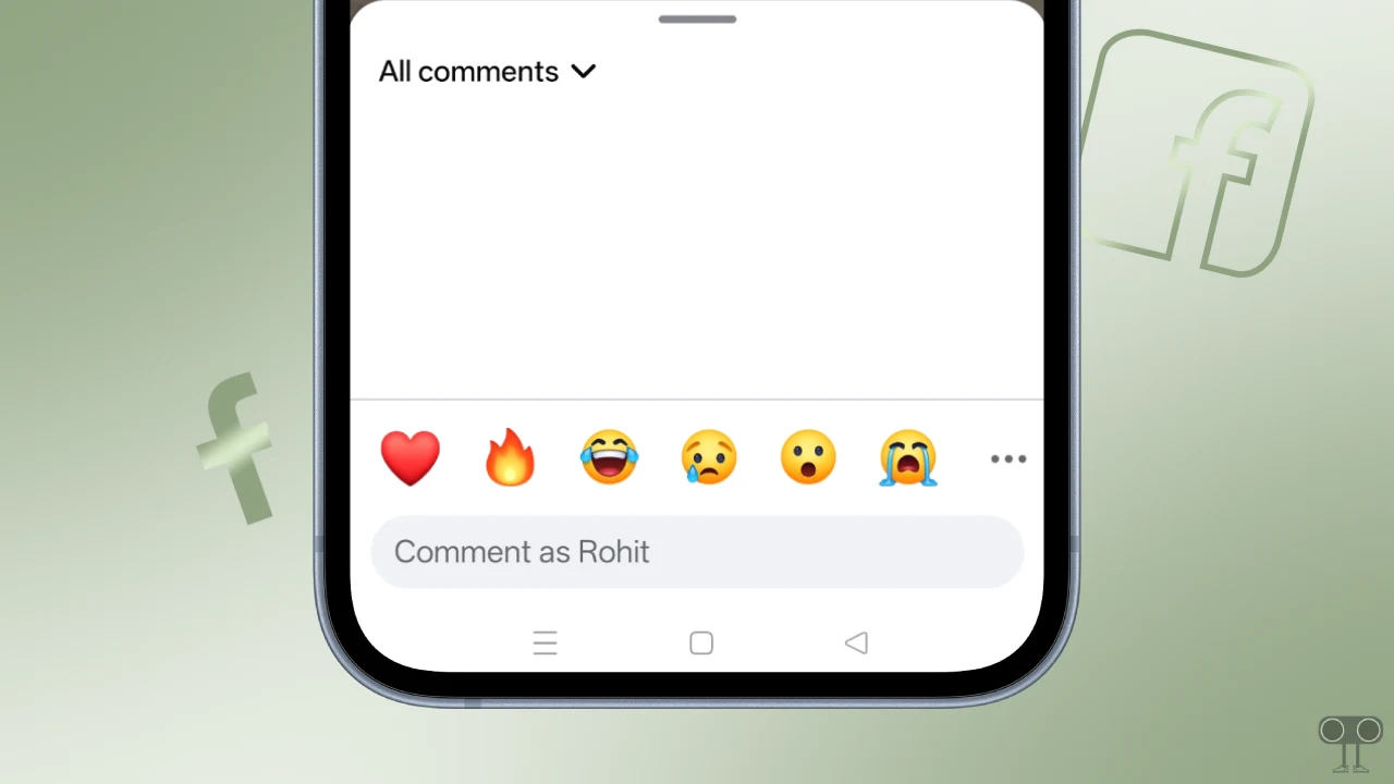 Facebook app not showing comments on posts and reels