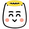 Angel dumpling emoji with halo