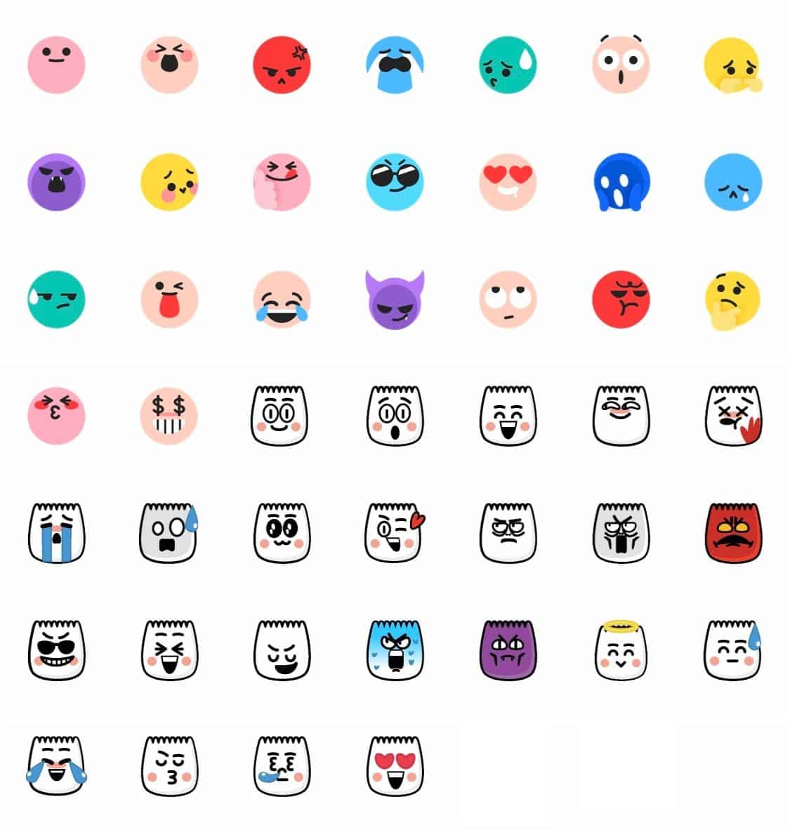 Grid showing all 46 TikTok secret emojis