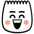 Joyful dumpling emoji with big smile