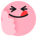 Yummy emoji with tongue out and thumbs up