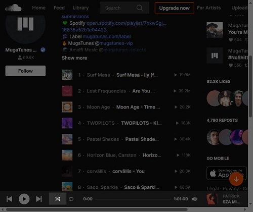 shuffle button on soundcloud