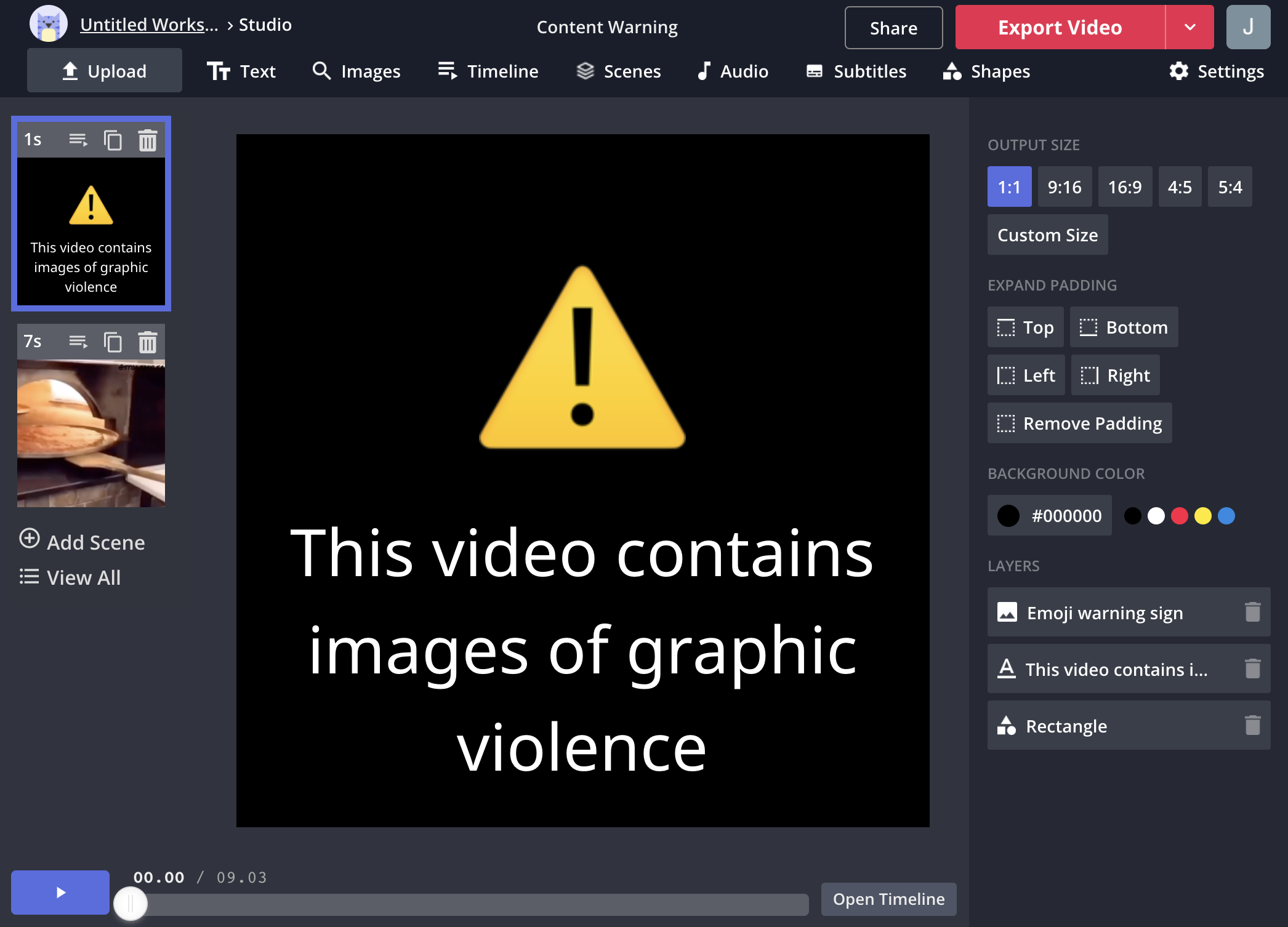 Sensitive content warning example