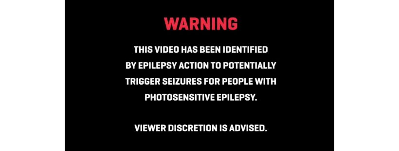 Viewer discretion advised warning on a movie trailer