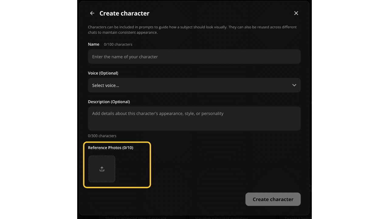 AI character voice selection and personality settings