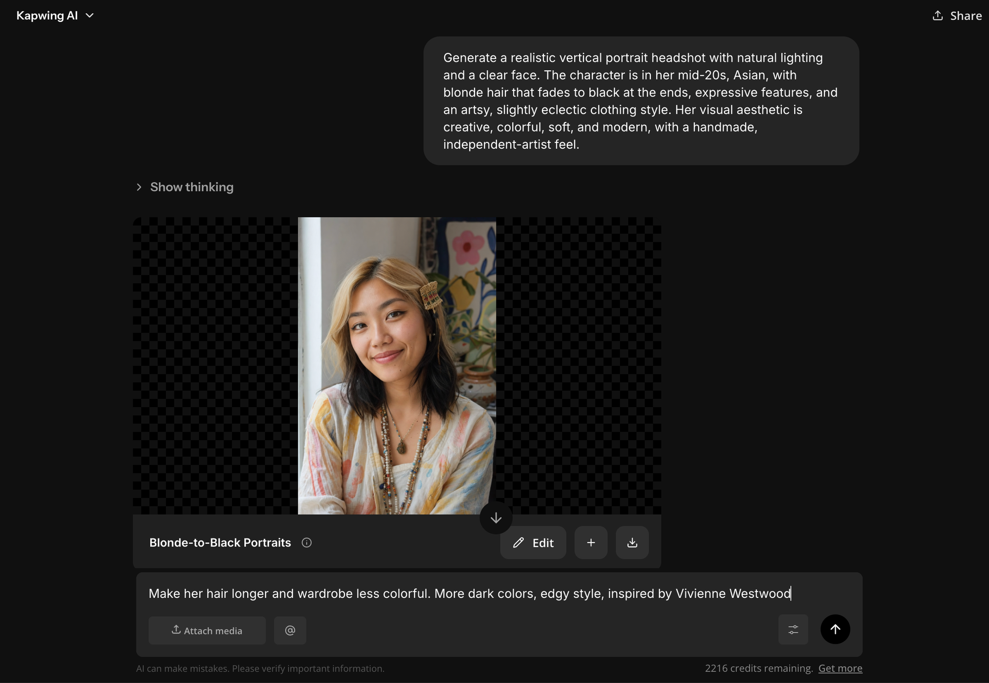AI-generated reference image for virtual influencer character