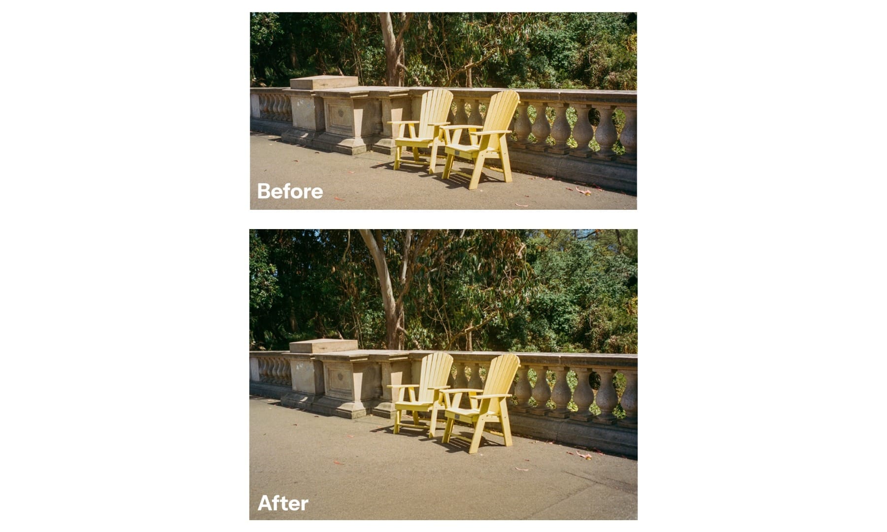 Comparison of original and resized landscape photo