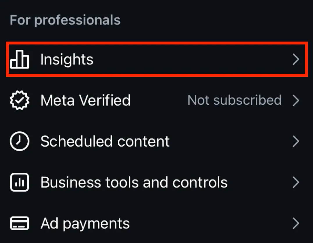 Instagram insights overview showing profile activity metrics