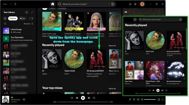 Spotifyが最近再生した