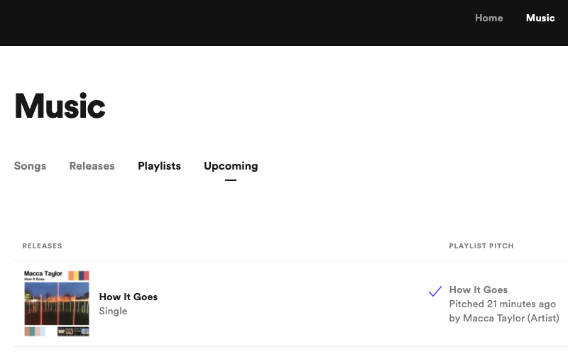 Spotify for Artistsダッシュボードに未発表楽曲提出インターフェースを表示